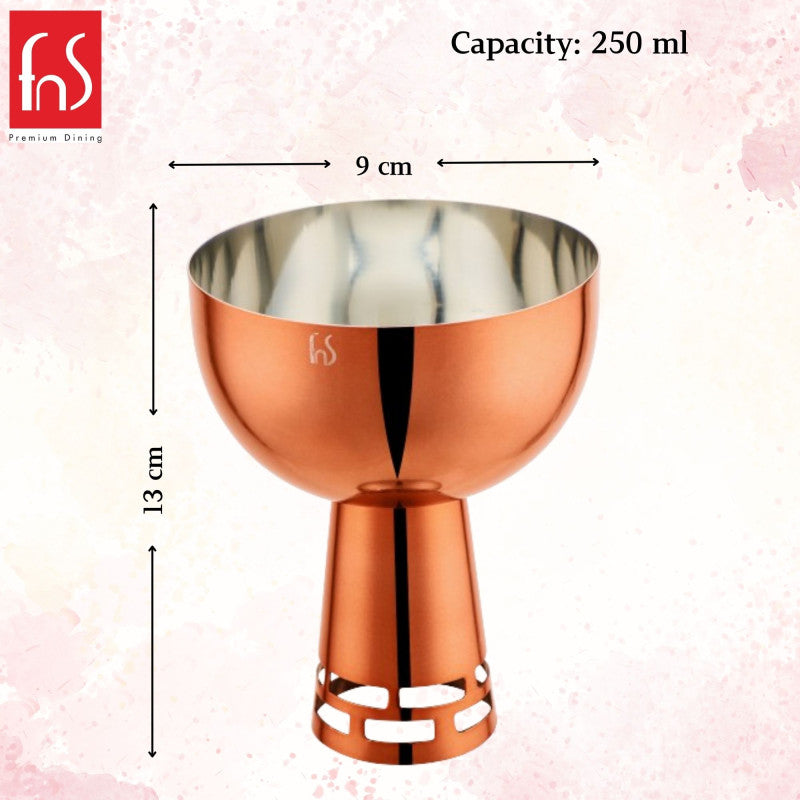 FnS Basil Stainless Steel Bowls Set of 6- Rose Gold