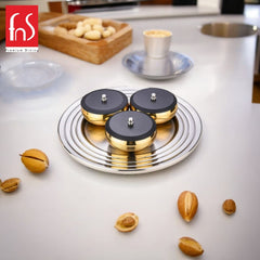 FnS Orbit4 pcs Stainless Steel Serving Set (Gold)