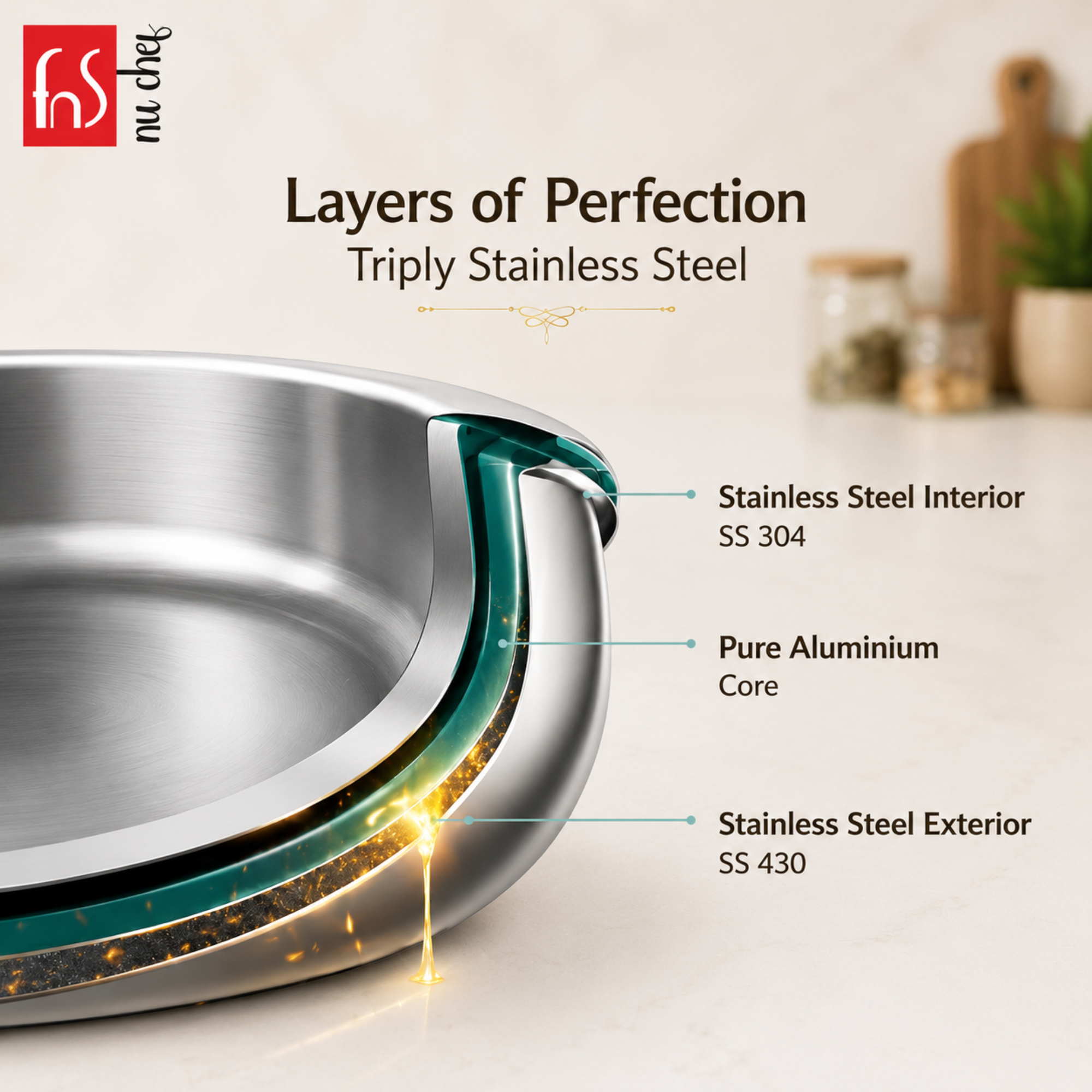 FnS Stainless Steel Mini Tadka Pan 10 cm