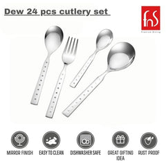 FnS Dew Stainless Steel 24 Pcs Cutlery Set