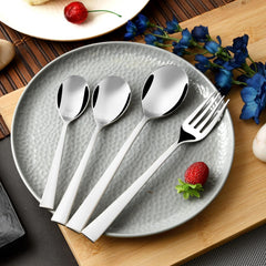 FnS Slim Line Stainless Steel 24 Pcs Cutlery Set with Hanging Stand