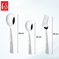 Montavo by FnS Lush 18 Pc Laser Engraving Cutlery set with Leatherette Box Packaging