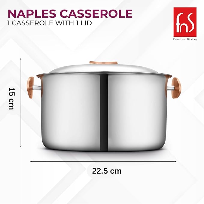FnS Naples Stainless Steel Casserole (3000 ml)