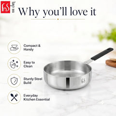 FnS NuChef Stainless Steel Mini Triply Fry Pan 14 cm