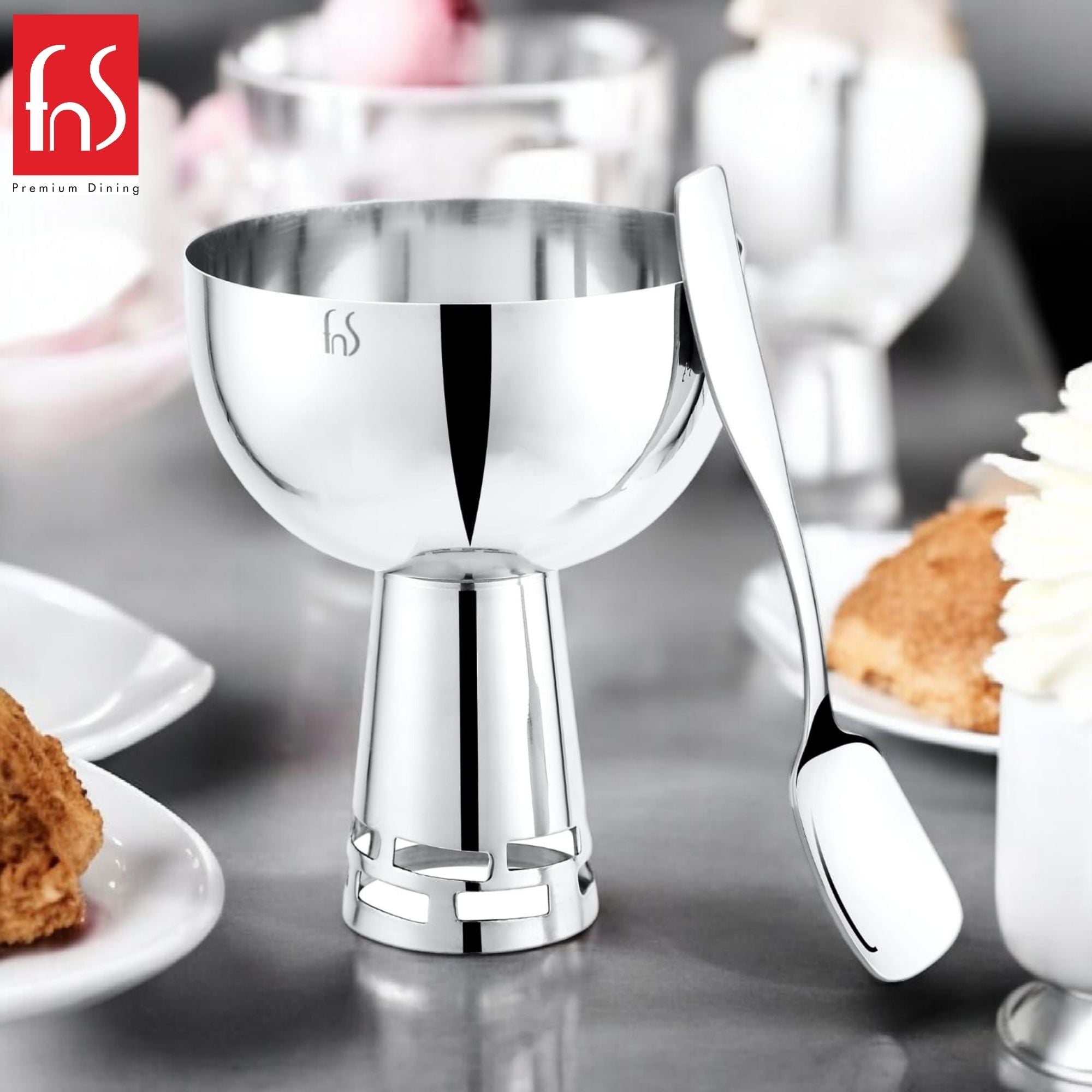 FnS Delight Stainless Steel Ice Cream Cup set of 4
