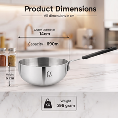 FnS Stainless Steel Mini Wok 14 cm