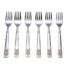 FnS RAGA 24 Karat Gold Plated Stainless Steel Fruit Fork (Set of 6)