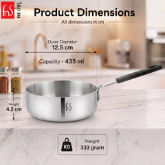 FnS NuChef Stainless Steel Mini Triply Fry Pan 12 cm