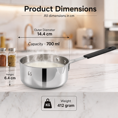 FnS Stainless Steel Mini Milk Pan 12 cm