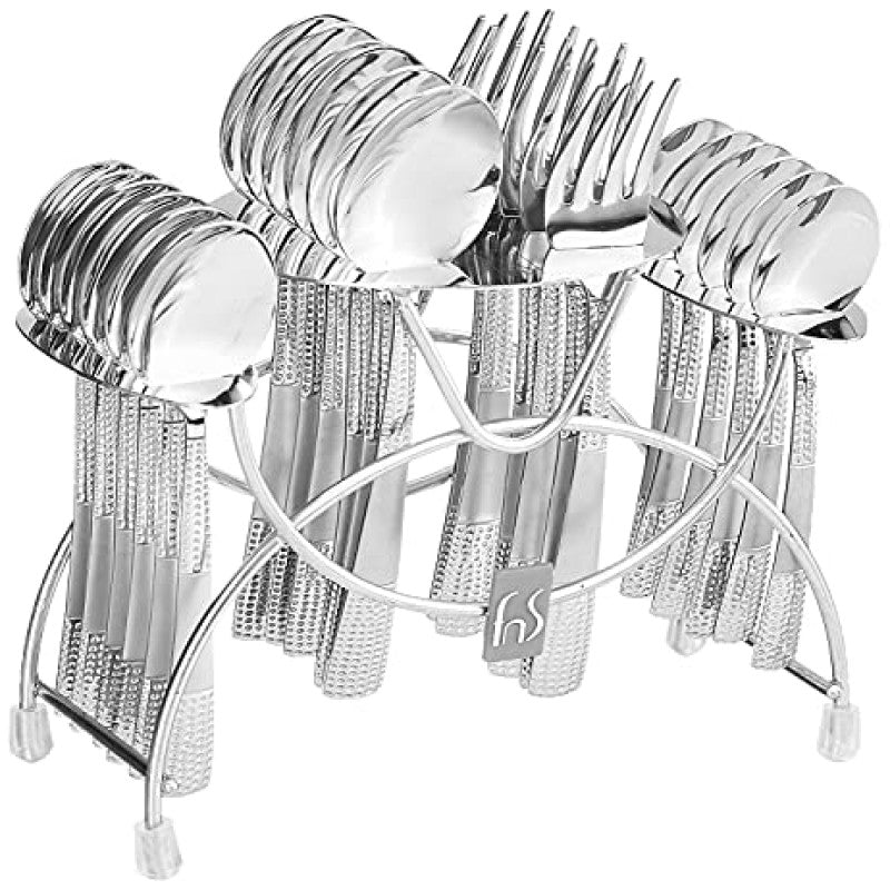 FnS 24 pcs Stainless Steel Zest Cutlery Set with Stand