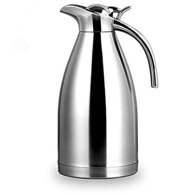 FnS Stainless Steel Coffee Thermos Carafe, Double Walled Vacuum Flask - 1 LTR Capacity, 12-Hour Heat and 24-Hour Cold Retention, Beverage Dispenser, Sleek Design, Ideal for Hot and Cold Beverages