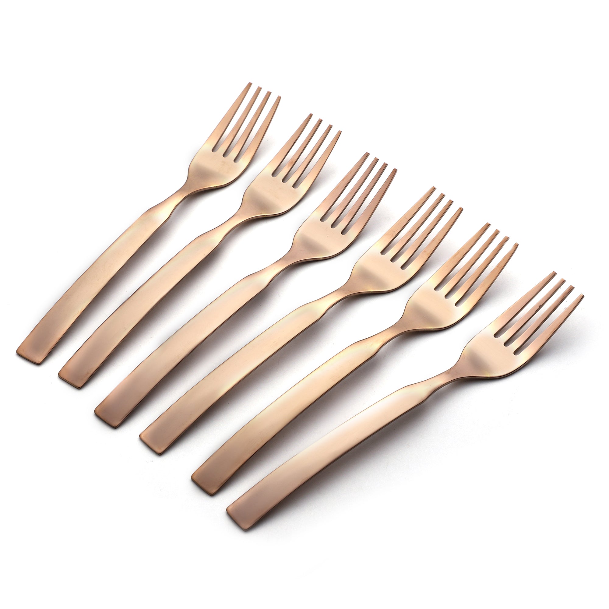 FnS Allie Stainless Steel Rose Gold 6 Pcs Dinner Fork Set