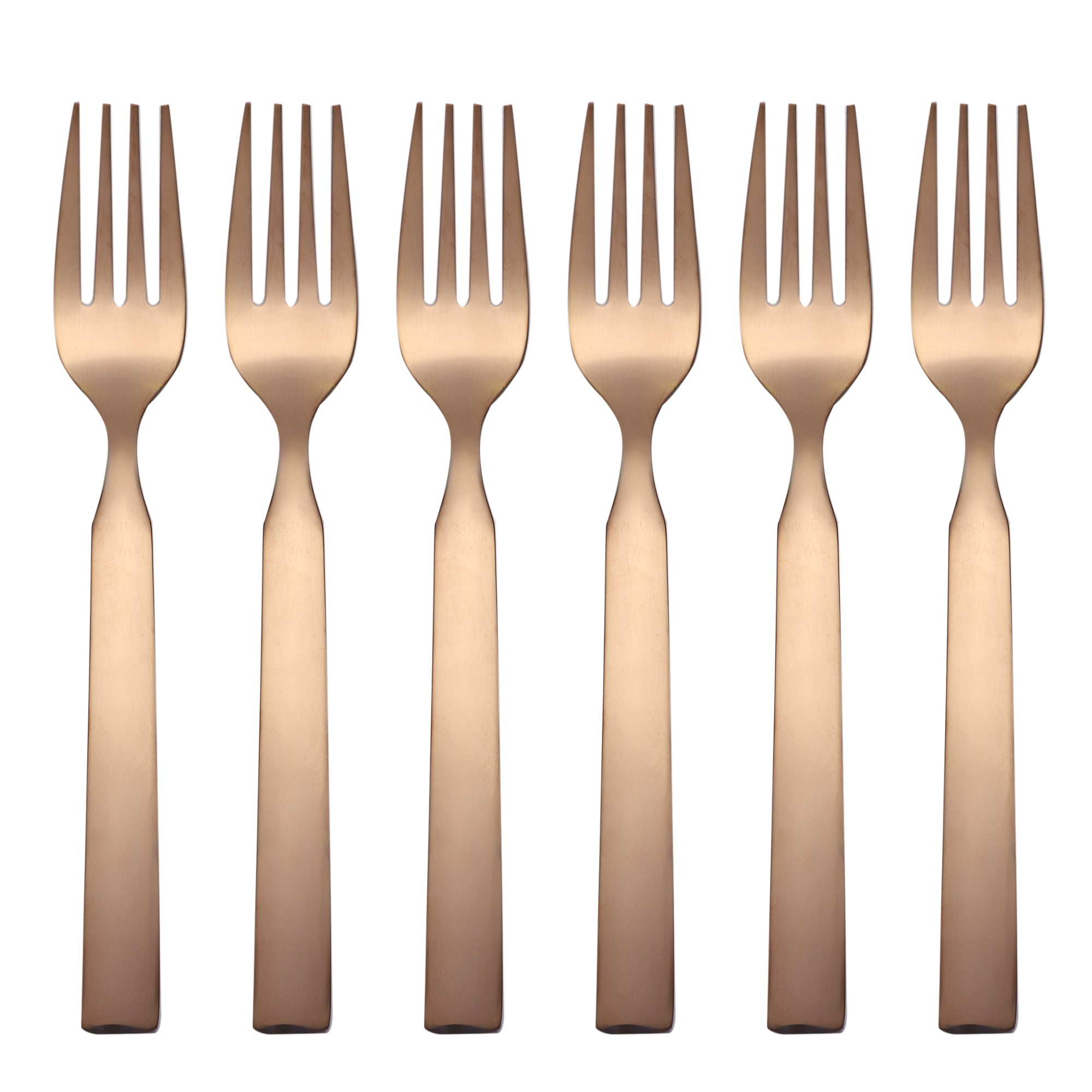 FnS Allie Stainless Steel Rose Gold 6 Pcs Dinner Fork Set