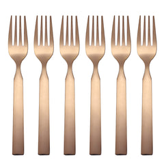 FnS Allie Stainless Steel Rose Gold 6 Pcs Dinner Fork Set