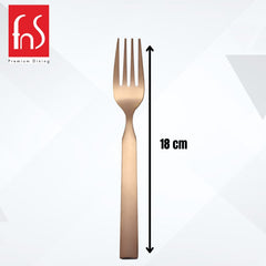 FnS Allie Stainless Steel Rose Gold 6 Pcs Dinner Fork Set