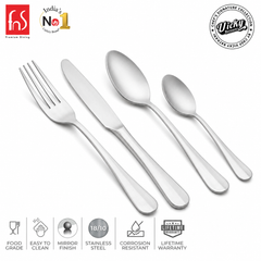 Chef Vicky Ratnani's Signature Collection By FnS Antico Stainless Steel 24 Pcs Cutlery Set with Box Pack | 6 Dinner Spoon, 6 Dinner Fork, 6 Dinner Knife/Butter Knife, 6 Teaspoon | Premium classic elegance Handle Design Cutlery for Home, Dining & Kitchen