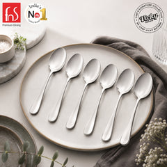 Chef Vicky Ratnani's Signature Collection By FnS Antico Stainless Steel Dessert Spoon 6 Pcs Set | Premium classic elegance Handle Design Cutlery for Home, Dining & Kitchen