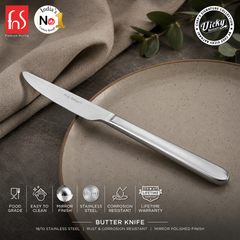 Chef Vicky Ratnani's Signature Collection By FnS Antico Dessert Knife/Dinner knife/Butter knife 2 Pcs Set | Premium classic elegance Handle Design Cutlery for Home, Dining & Kitchen