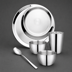FnS Aristo Stainless Steel 5 pcs Dinner Thali Set