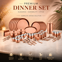 FnS BONBON Stainless Steel Dinner Set (78 Pcs, Rose Gold)