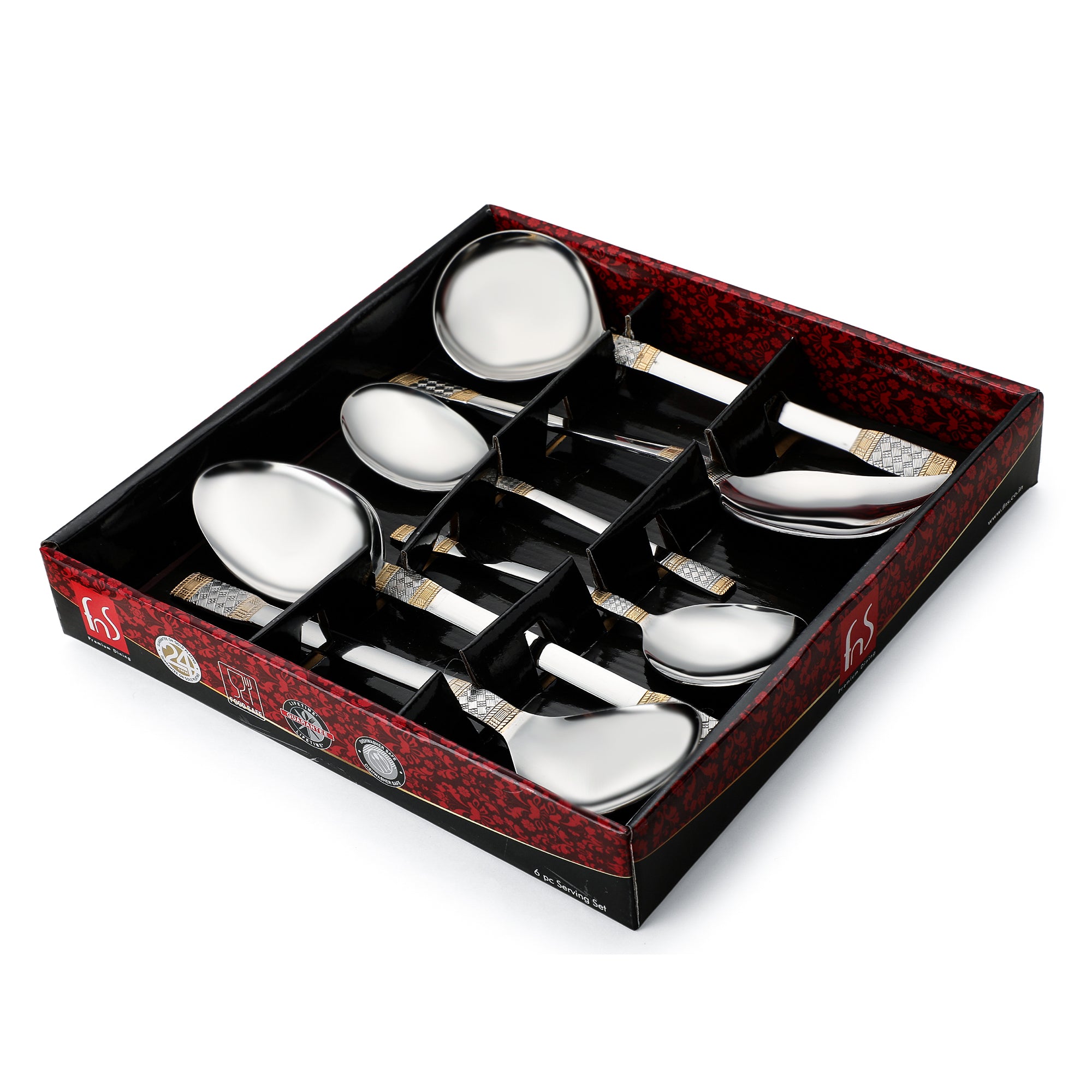 FnS Celebration Gold Plated 6 pcs Serving Spoon Set