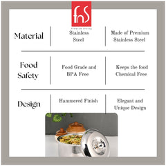 FnS Diva Stainless Steel Casserole (3000 ML)