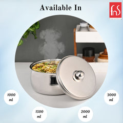 FnS Ebro Stainless Steel Casserole (3000 ML)