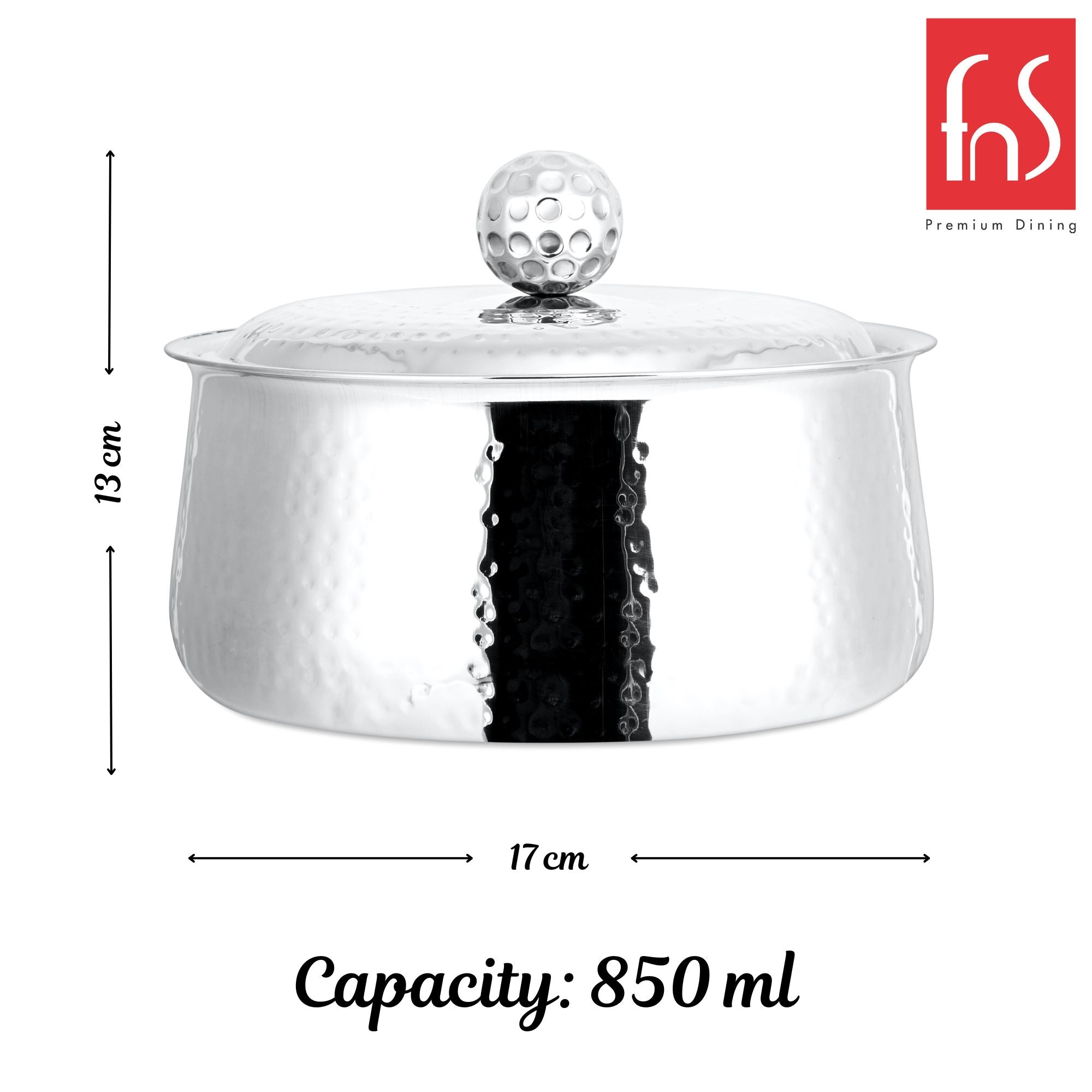 FnS Genoa Stainless Steel Casserole (850 ML)