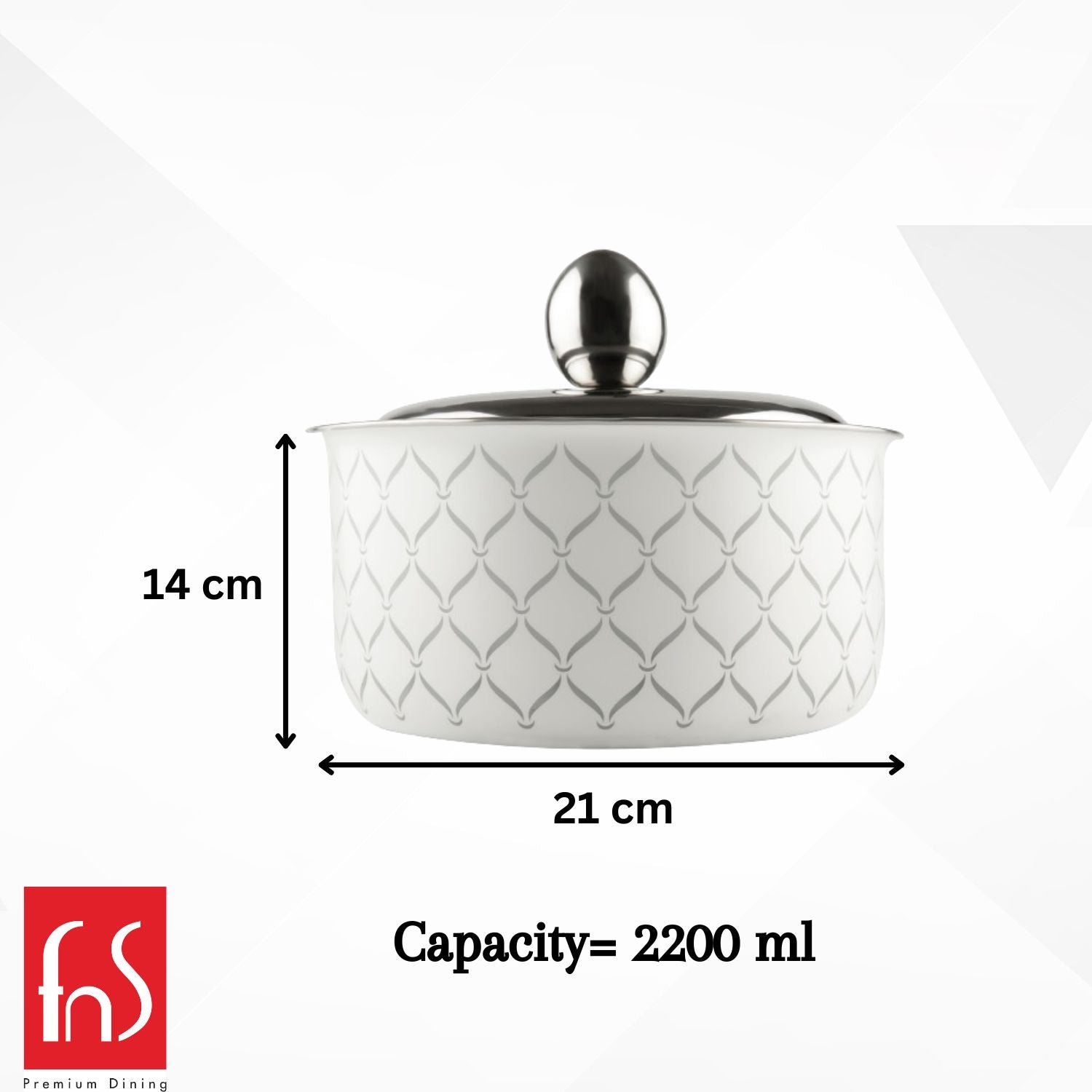 FnS Lecce Stainless Steel Casserole (2200ml)