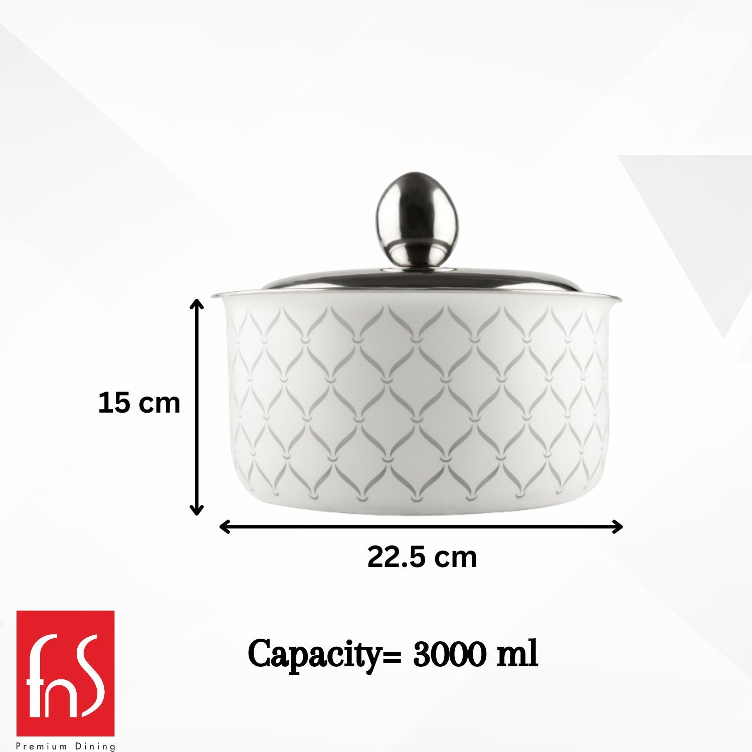 FnS Lecce Stainless Steel Casserole (3000ml)