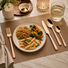 Vicky Ratnani by FnS Sorrento Rose Gold 24-Pc Stainless Steel Cutlery Set