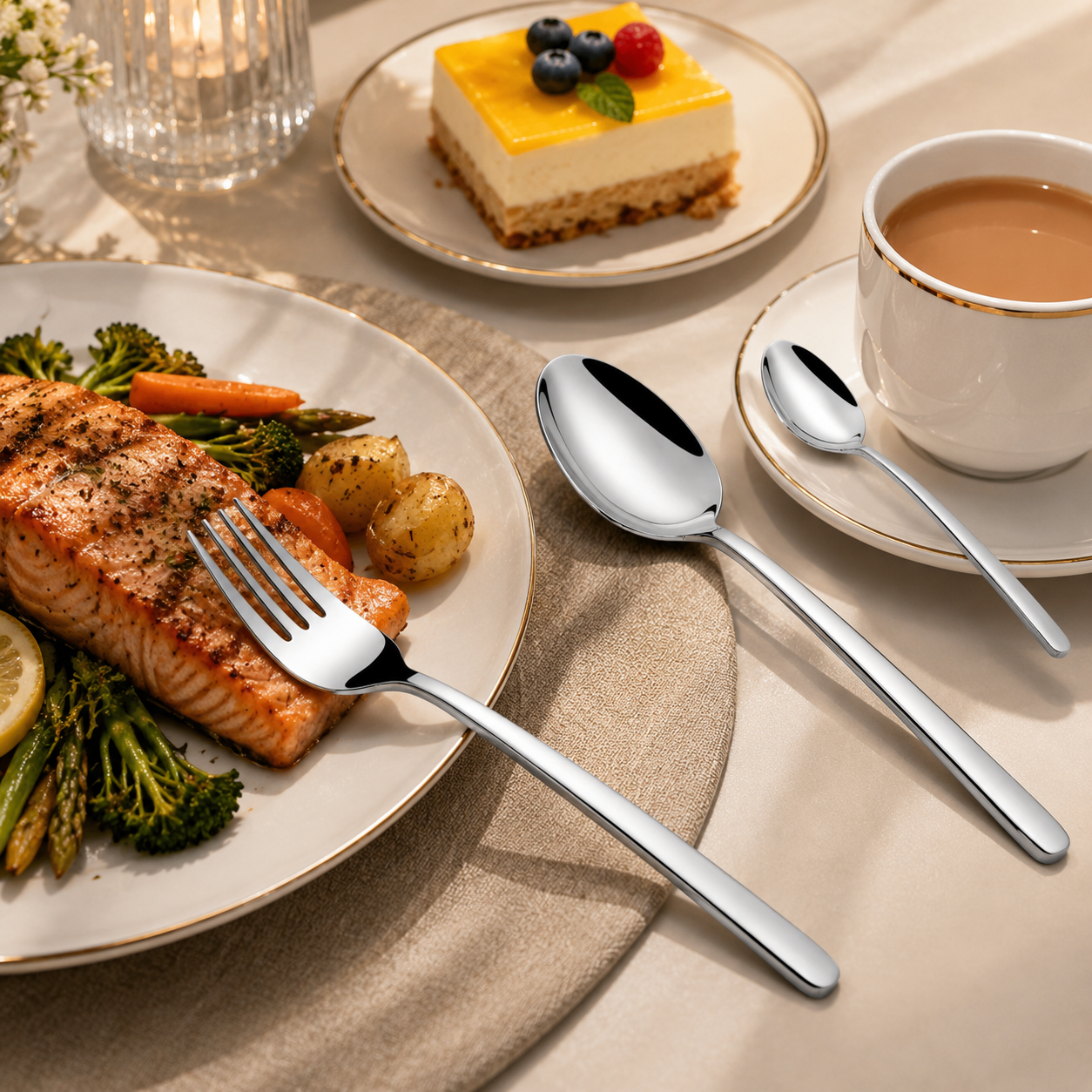 Vicky Ratnani by FnS Thames Stainless Steel 18-Pc Cutlery Set