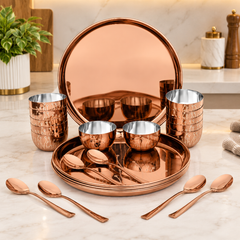 FnS Leheren 24-Pc Rose Gold PVD Stainless Steel Dinner Set