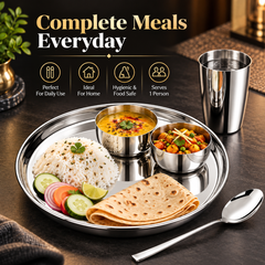 FnS Sovana Stainless Steel 5 pcs Dinner Thali Set
