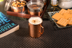 FNS Stainless Steel Coffee Mugs - Double Wall BPA Free - Tea Cup Wide Handle - Rose Gold Pack of 2 Cups