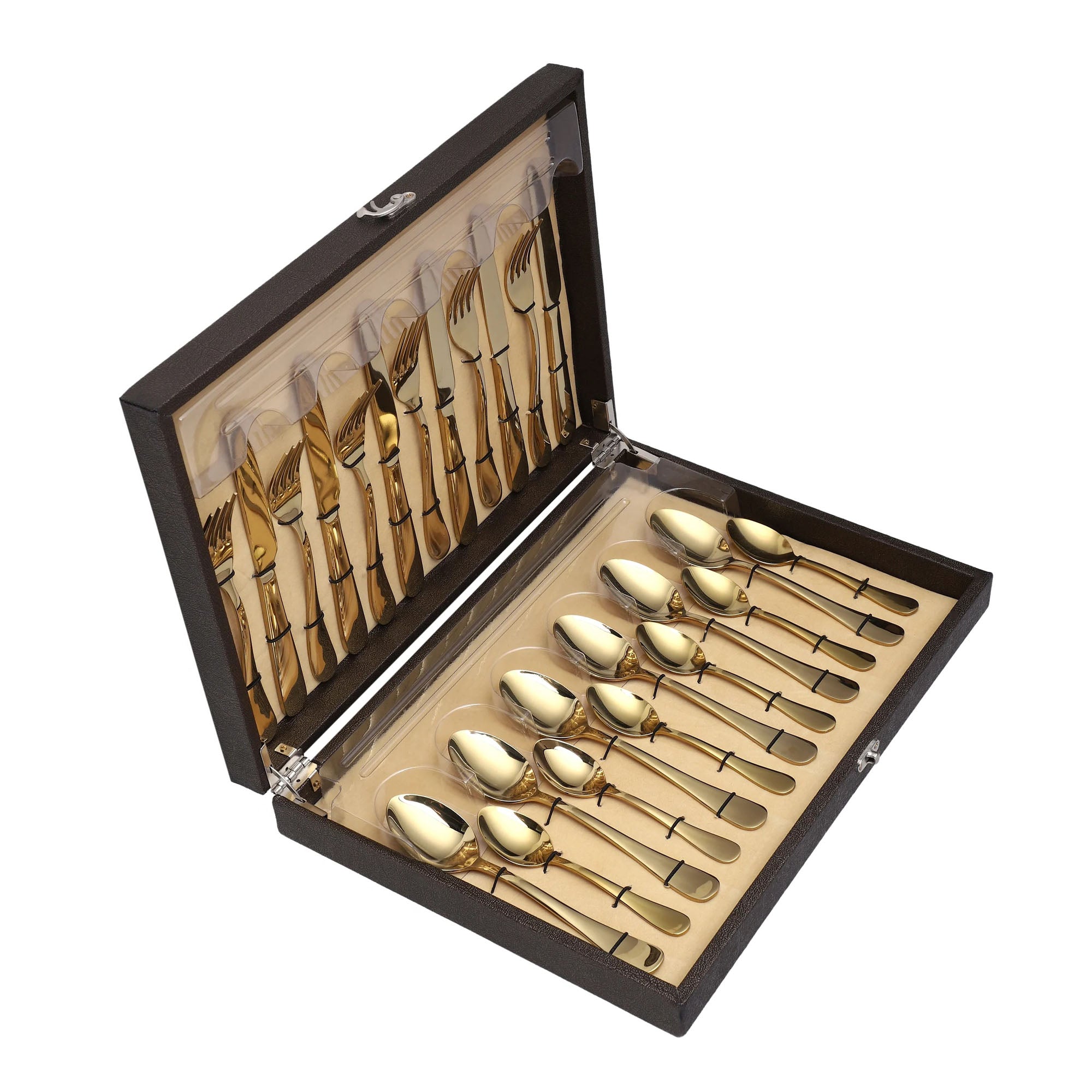 FNS Aurik 24 pcs Gold Plated Premium Cutlery Set with Box