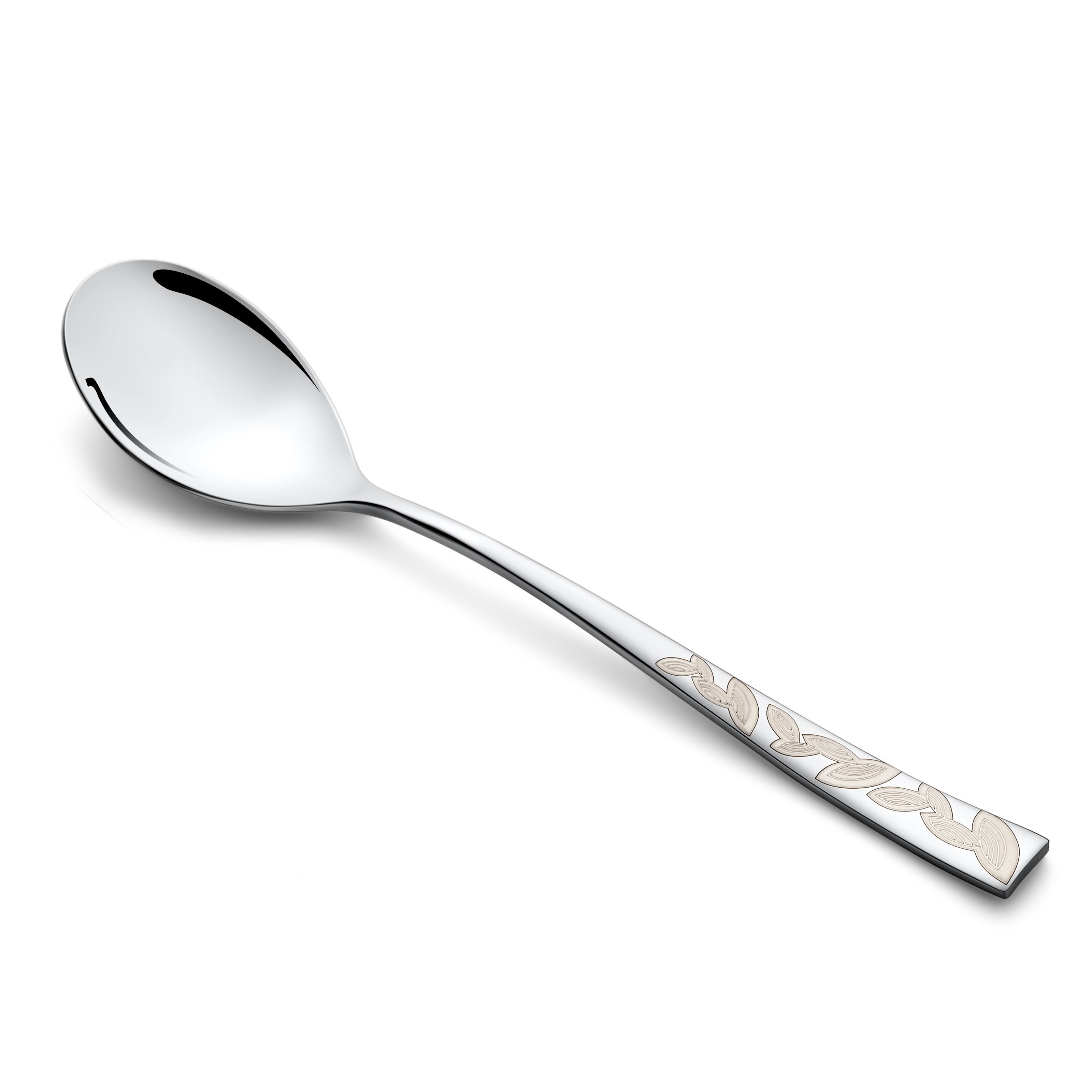 FnS Motif 24 pcs Stainless Steel Dinner (6 Thali, 12 Katori (Bowl), 6 Dinner Spoon)