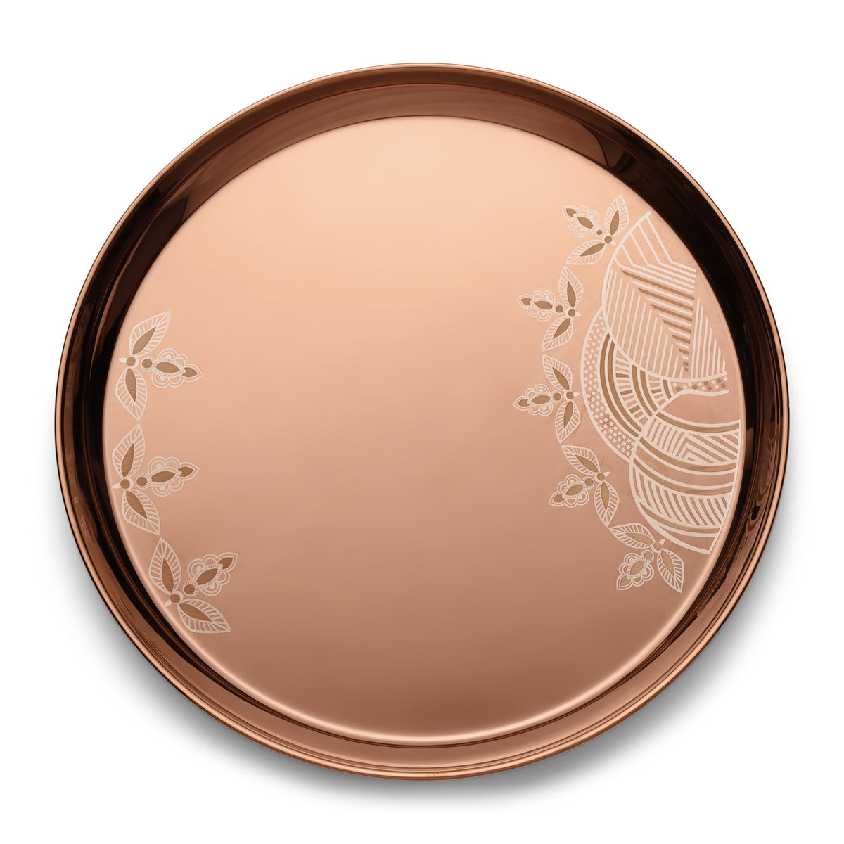 FnS Gond Stainless Steel Rose Gold 5 pcs Dinner Thali Set