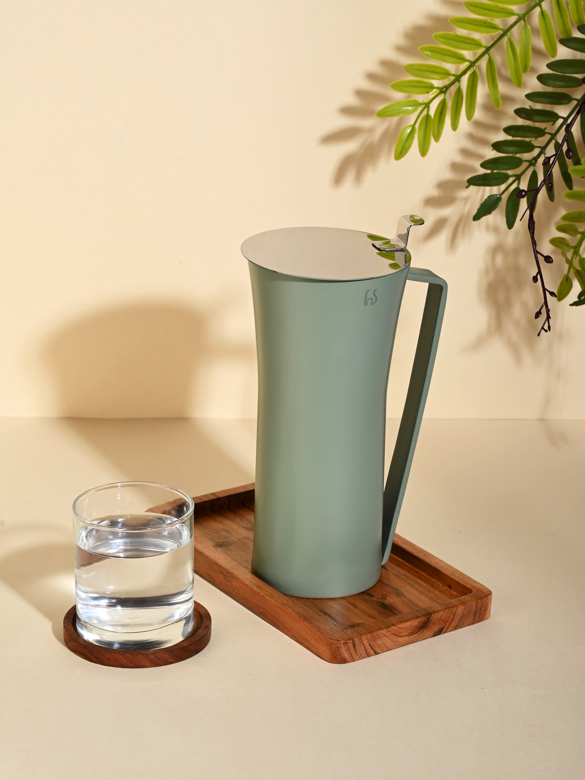 FnS Royal Olive Green Stainless Steel Strong and Durable Water Pitcher/Jug (Capacity 1.2 LTR)