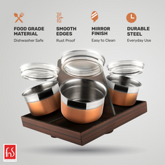 FnS Avila Revolving Snack Serving Set (Rose Gold)
