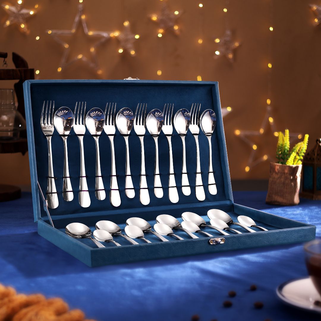 FnS Victoria 24 Pc Cutlery Set with Leatherette Box Packaging