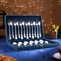 FnS Victoria 24 Pc Cutlery Set with Leatherette Box Packaging