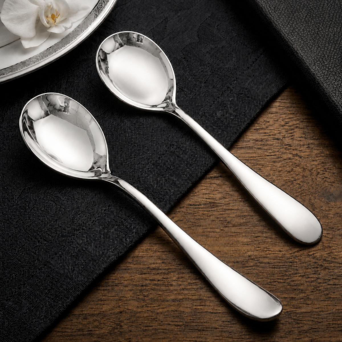 FnS Victoria 2-Pc Stainless Steel Serving Spoon Set