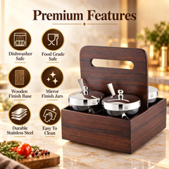 FnS Cadiz Wooden Revolving Condiment Set