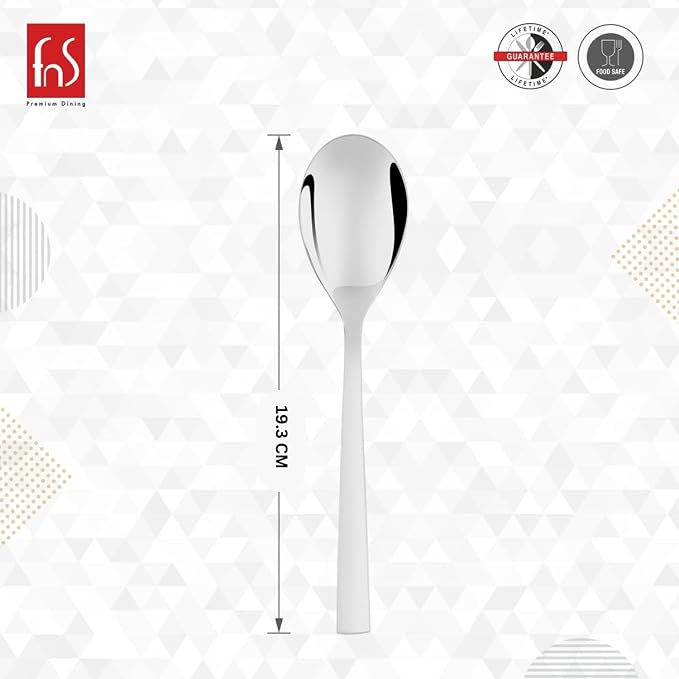 FnS Slimline 12-Pc Stainless Steel Dinner Spoon Set
