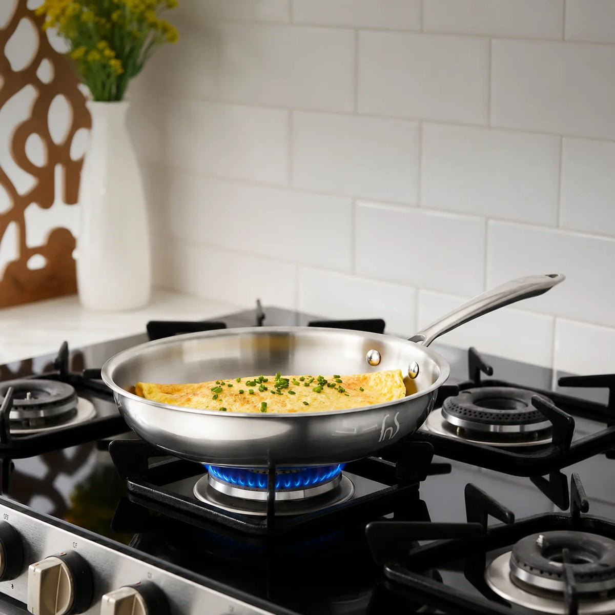 FnS NuChef Triply Stainless Steel Frypan 18 cm