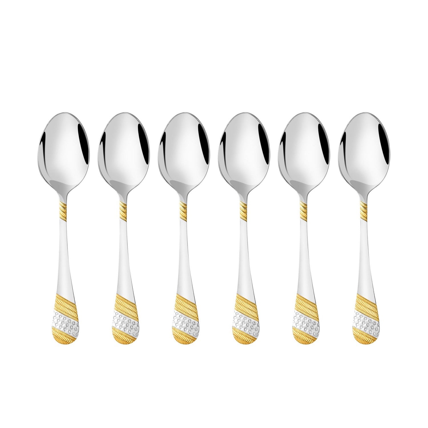FnS Imperio 6 Pcs 24 Karat Partial Gold Plating Teaspoon