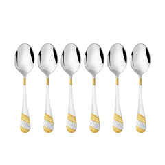 FnS Imperio 6 Pcs 24 Karat Partial Gold Plating Teaspoon