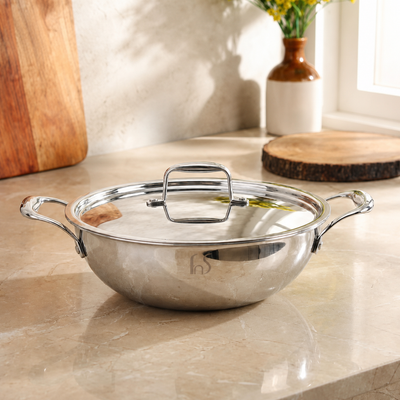 FnS NuChef Triply Stainless Steel Kadhai 20 cm