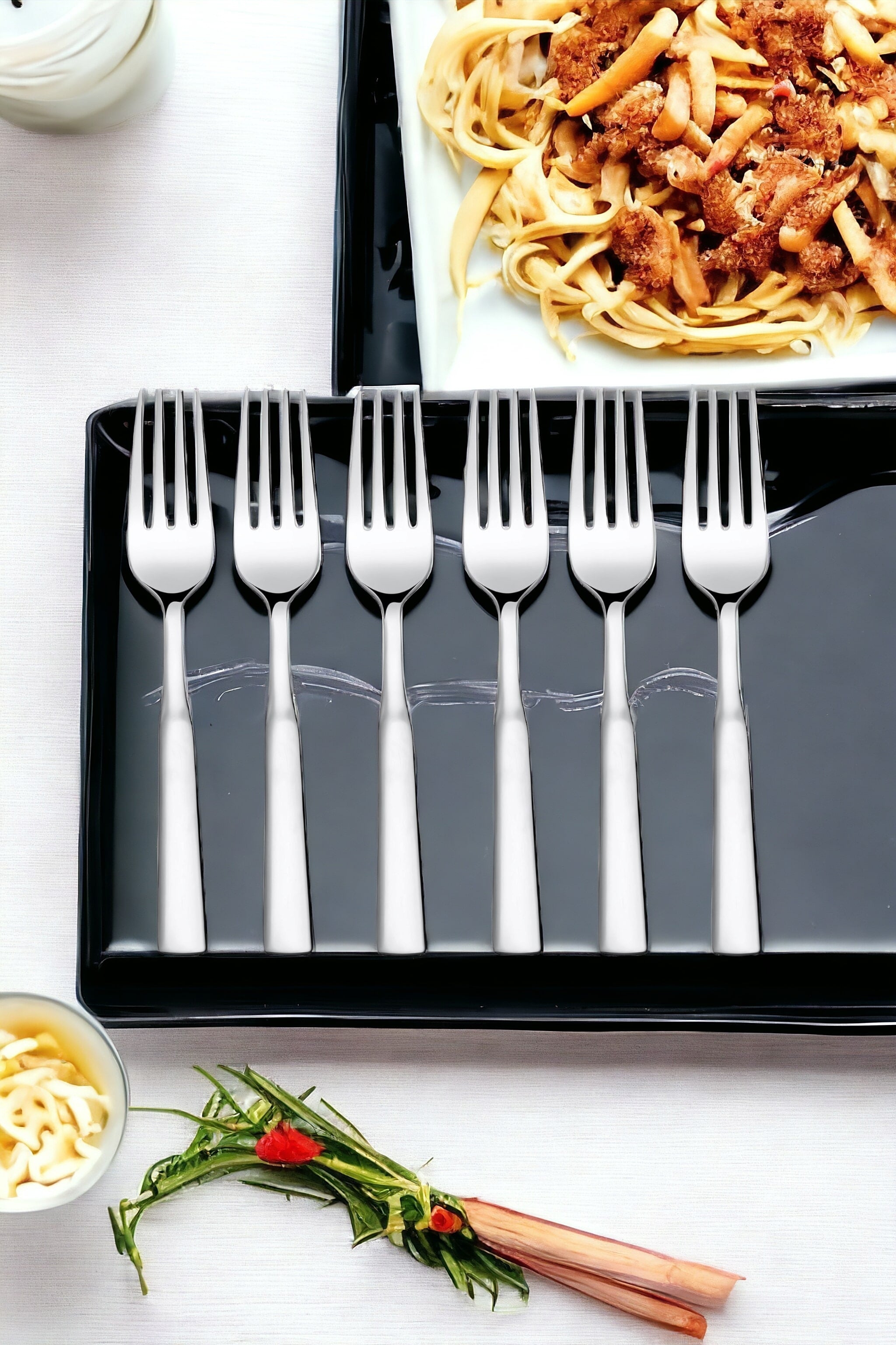 Montavo by FnS Lisbon Stainless Steel Dinner Forks Set of 6 Forks, for Home, Kitchen and Dinning